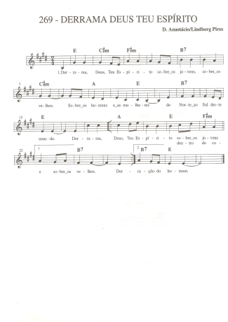 Catholic Church Music (Músicas Católicas) Derrama Deus Teu Espírito score for Keyboard