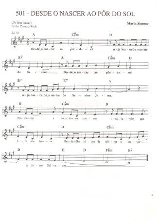 Catholic Church Music (Músicas Católicas) Desde o Nascer ao Pôr Do Sol score for Keyboard