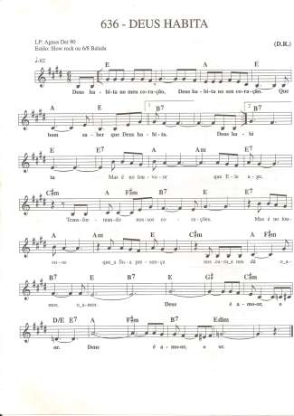 Catholic Church Music (Músicas Católicas) Deus Habita score for Keyboard