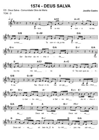 Catholic Church Music (Músicas Católicas) Deus Salva score for Keyboard