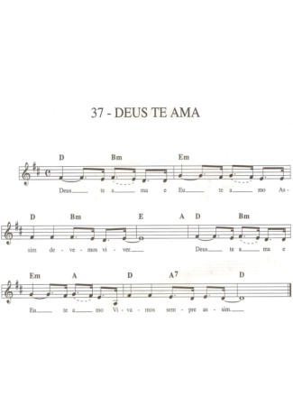 Catholic Church Music (Músicas Católicas) Deus Te Ama score for Keyboard