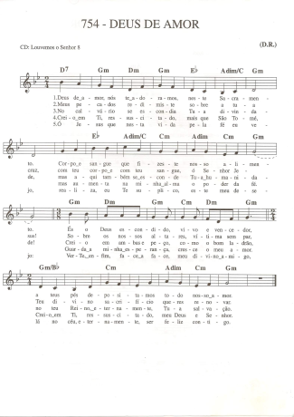 Catholic Church Music (Músicas Católicas) Deus de Amor score for Keyboard