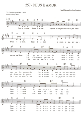 Catholic Church Music (Músicas Católicas) Deus é Amor score for Keyboard