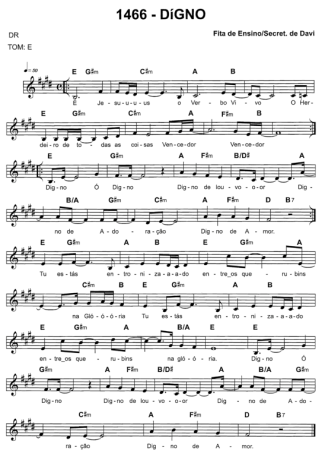 Catholic Church Music (Músicas Católicas) Dígno score for Keyboard