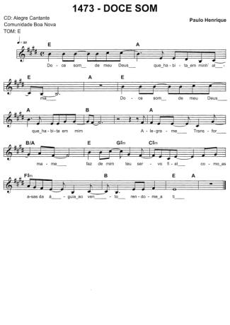 Catholic Church Music (Músicas Católicas) Doce Som score for Keyboard