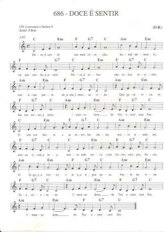 Catholic Church Music (Músicas Católicas) Doce é Sentir score for Keyboard