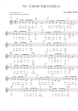Catholic Church Music (Músicas Católicas) É Bom Ter Família score for Keyboard