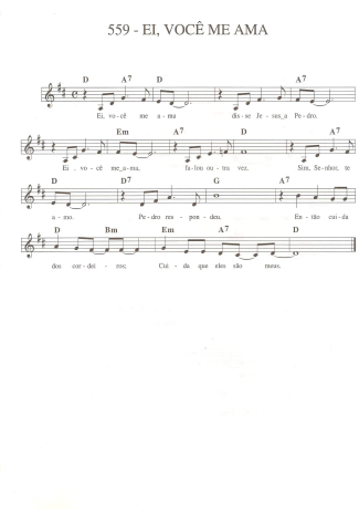 Catholic Church Music (Músicas Católicas) Ei Você Me Ama score for Keyboard