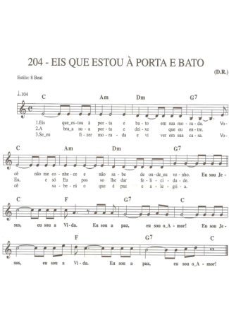 Catholic Church Music (Músicas Católicas)  score for Keyboard