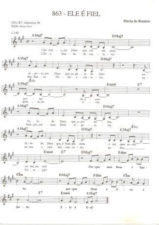 Catholic Church Music (Músicas Católicas) Ele é Fiel score for Keyboard