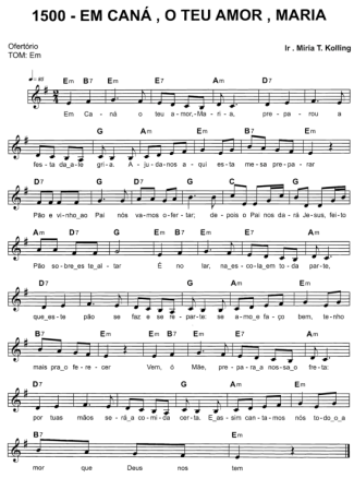 Catholic Church Music (Músicas Católicas) Em Caná O Teu Amor Maria score for Keyboard