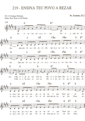 Catholic Church Music (Músicas Católicas) Ensina Teu Povo a Rezar score for Keyboard