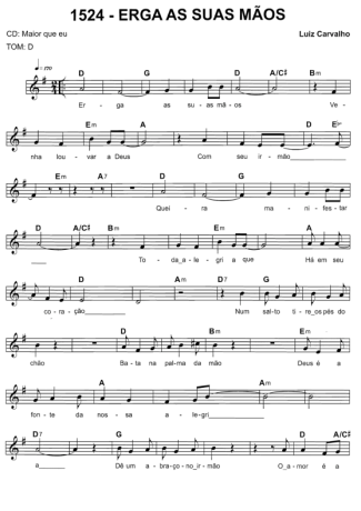 Catholic Church Music (Músicas Católicas) Erga Suas Mãos score for Keyboard