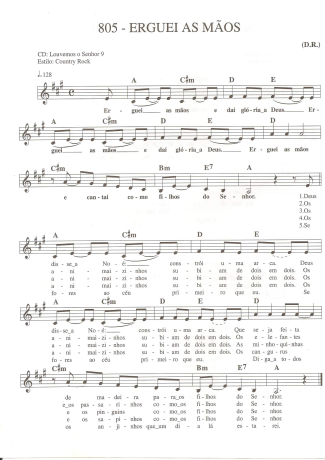 Catholic Church Music (Músicas Católicas) Erguei as Mãos score for Keyboard