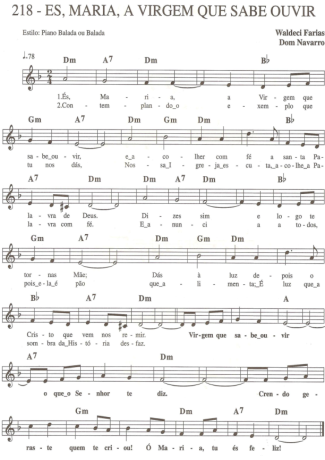 Catholic Church Music (Músicas Católicas)  score for Keyboard