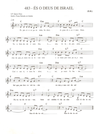 Catholic Church Music (Músicas Católicas) És o Deus de Israel score for Keyboard