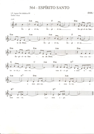 Catholic Church Music (Músicas Católicas) Espírito Santo 2 score for Keyboard