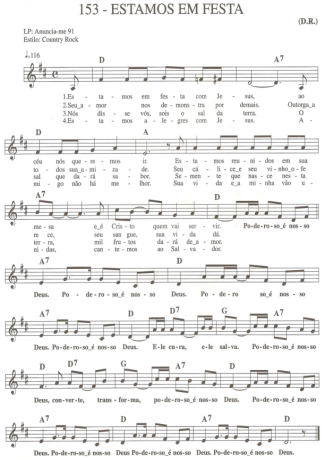 Catholic Church Music (Músicas Católicas) Estamos em Festa score for Keyboard