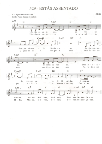 Catholic Church Music (Músicas Católicas) Estás Assentado score for Keyboard