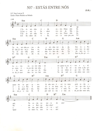 Catholic Church Music (Músicas Católicas) Estás entre Nós score for Keyboard