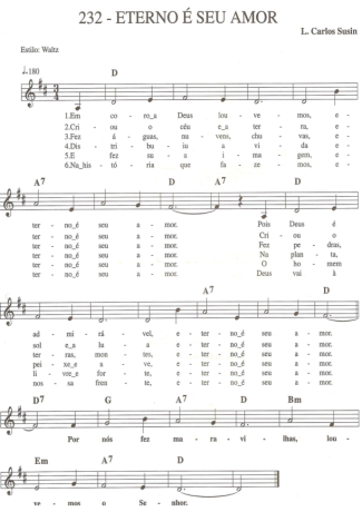 Catholic Church Music (Músicas Católicas) Eterno é Seu Amor score for Keyboard