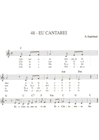 Catholic Church Music (Músicas Católicas) Eu Cantarei score for Keyboard