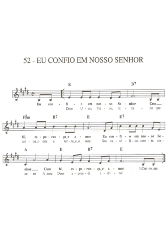 Catholic Church Music (Músicas Católicas) Eu Confio em Nosso Senhor score for Keyboard