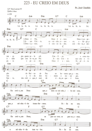 Catholic Church Music (Músicas Católicas) Eu Creio Em Deus score for Keyboard