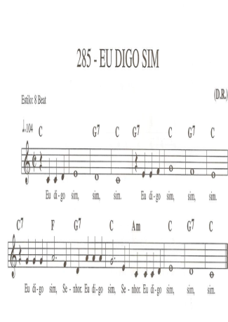 Catholic Church Music (Músicas Católicas) Eu Digo Sim score for Keyboard
