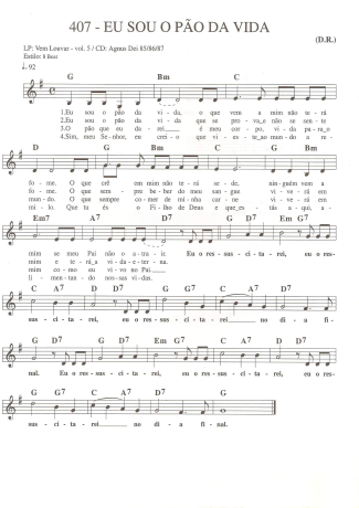 Catholic Church Music (Músicas Católicas) Eu Sou o Pão da Vida score for Keyboard