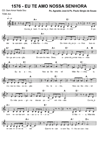 Catholic Church Music (Músicas Católicas) Eu Te Amo Nossa Senhora score for Keyboard