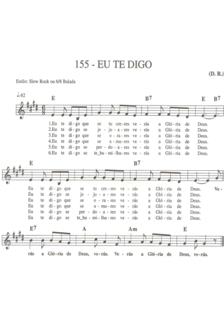 Catholic Church Music (Músicas Católicas) Eu Te Digo score for Keyboard