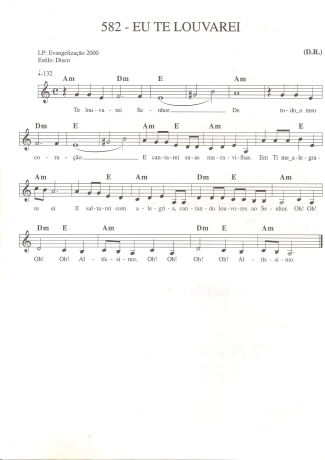 Catholic Church Music (Músicas Católicas) Eu Te Louvarei score for Keyboard