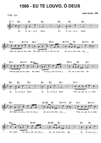 Catholic Church Music (Músicas Católicas) Eu Te Louvo Ó Deus score for Keyboard