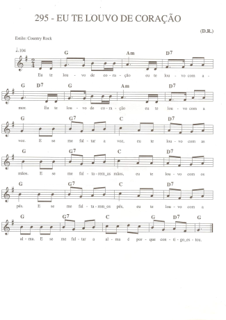 Catholic Church Music (Músicas Católicas) Eu Te Louvo de Coração score for Keyboard
