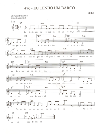 Catholic Church Music (Músicas Católicas) Eu Tenho um Barco score for Keyboard