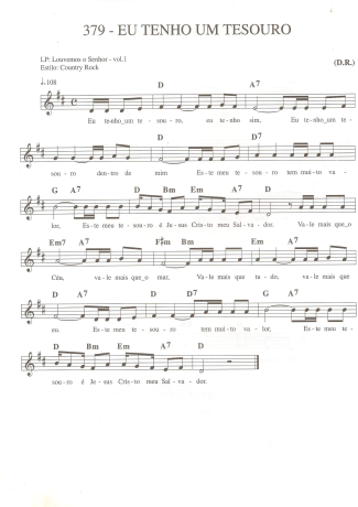 Catholic Church Music (Músicas Católicas) Eu Tenho um Tesouro score for Keyboard