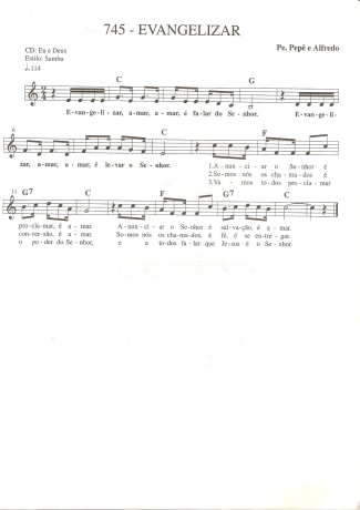 Catholic Church Music (Músicas Católicas) Evangelizar score for Keyboard