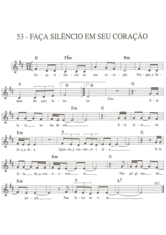 Catholic Church Music (Músicas Católicas) Faça Silêncio Em Seu Coração score for Keyboard
