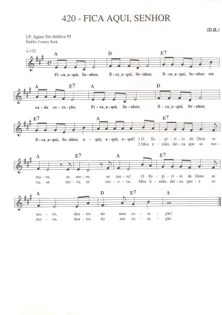 Catholic Church Music (Músicas Católicas) Fica Aqui Senhor score for Keyboard