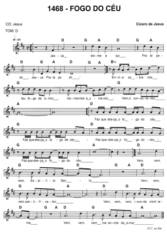 Catholic Church Music (Músicas Católicas) Fogo Do Céu score for Keyboard