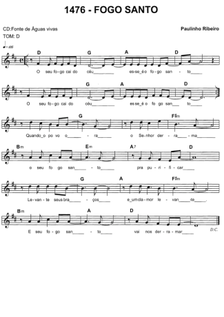 Catholic Church Music (Músicas Católicas) Fogo Santo score for Keyboard