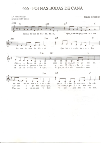Catholic Church Music (Músicas Católicas) Foi Nas Bodas de Caná score for Keyboard