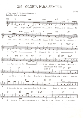 Catholic Church Music (Músicas Católicas) Glória Para Sempre score for Keyboard