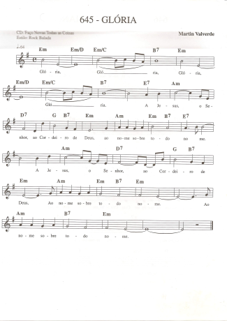 Catholic Church Music (Músicas Católicas) Glória score for Keyboard