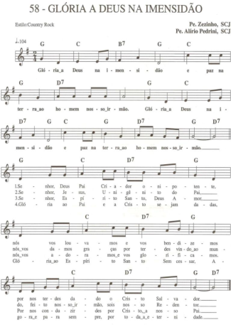 Catholic Church Music (Músicas Católicas) Glória a Deus na Imensidão score for Keyboard