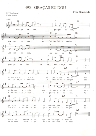 Catholic Church Music (Músicas Católicas) Graças Eu Dou score for Keyboard
