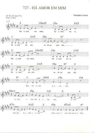 Catholic Church Music (Músicas Católicas) Há Amor em Mim score for Keyboard