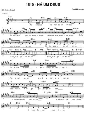 Catholic Church Music (Músicas Católicas) Há Um Deus score for Keyboard