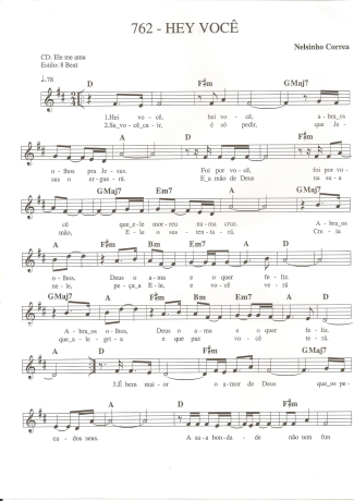 Catholic Church Music (Músicas Católicas) Hey Você score for Keyboard